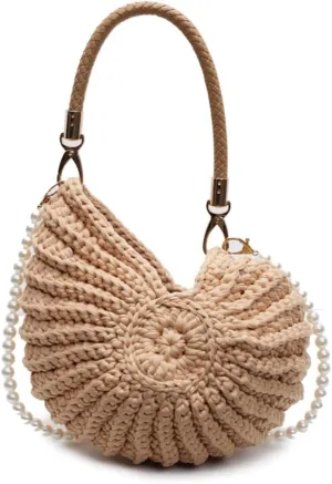 Shell Purse for Women,Handwoven Fashion Seashell Bag Luxury Shell Clutch Purse Unique Clutch Summer Beach Bag