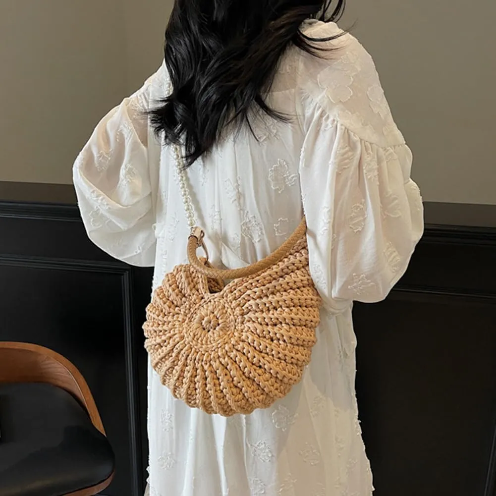 Shell Purse for Women,Handwoven Fashion Seashell Bag Luxury Shell Clutch Purse Unique Clutch Summer Beach Bag