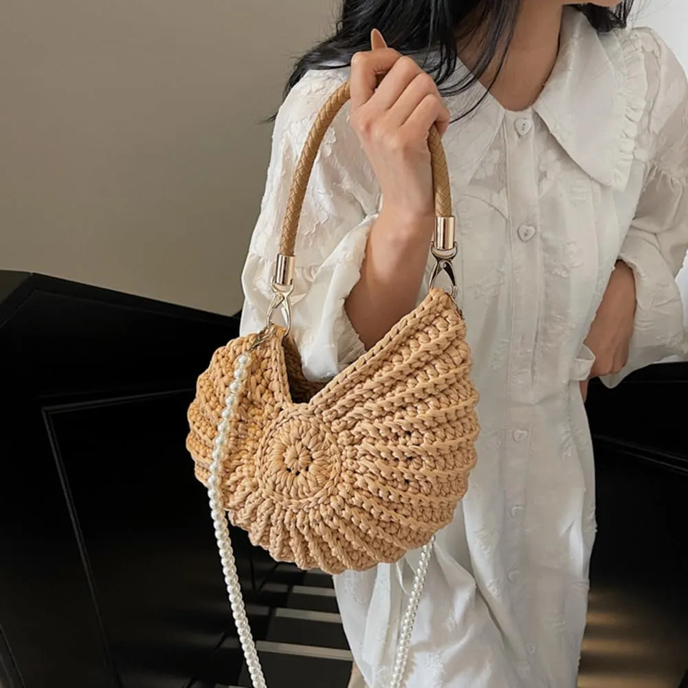 Shell Purse for Women,Handwoven Fashion Seashell Bag Luxury Shell Clutch Purse Unique Clutch Summer Beach Bag