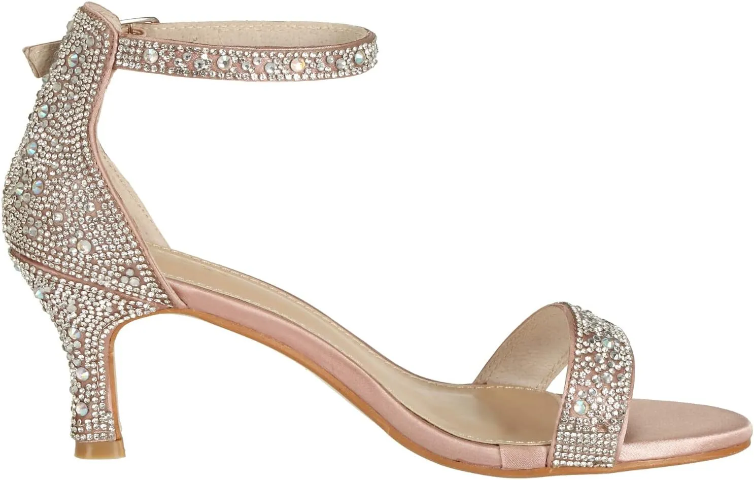 SheSole Women's Dressy Kitten Heels Rhinestone Sandals Elegant Prom Formal Bridal Wedding Shoes