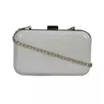 Shimmer Box Clutch With Chain Strap