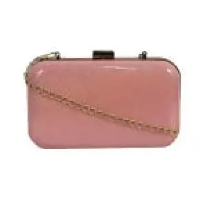 Shimmer Box Clutch With Chain Strap