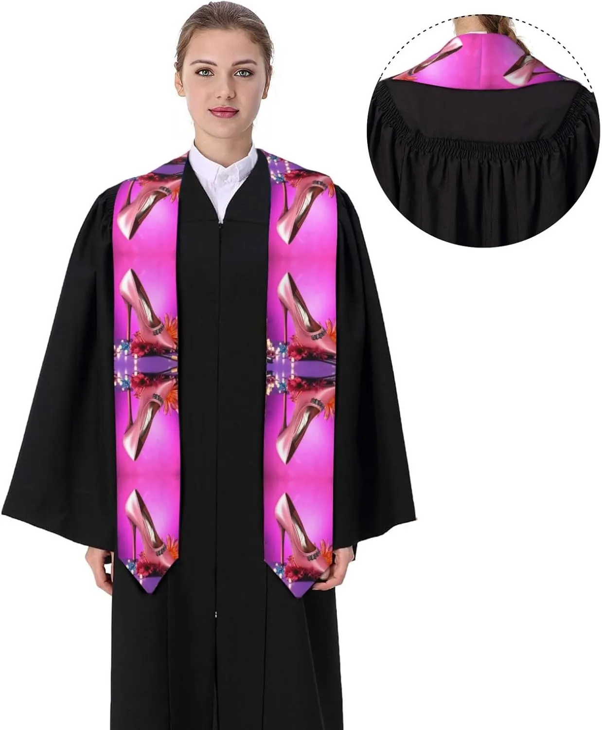 Shoes And Makeup Senior Graduation Shawl Ribbon-Good Drape, Luster, Soft And Skin-Friendly
