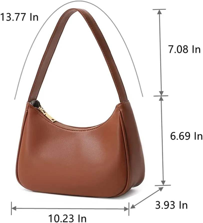Shoulder Bags for Women, Cute Hobo Tote Handbag Mini Clutch Purse with Zipper Closure