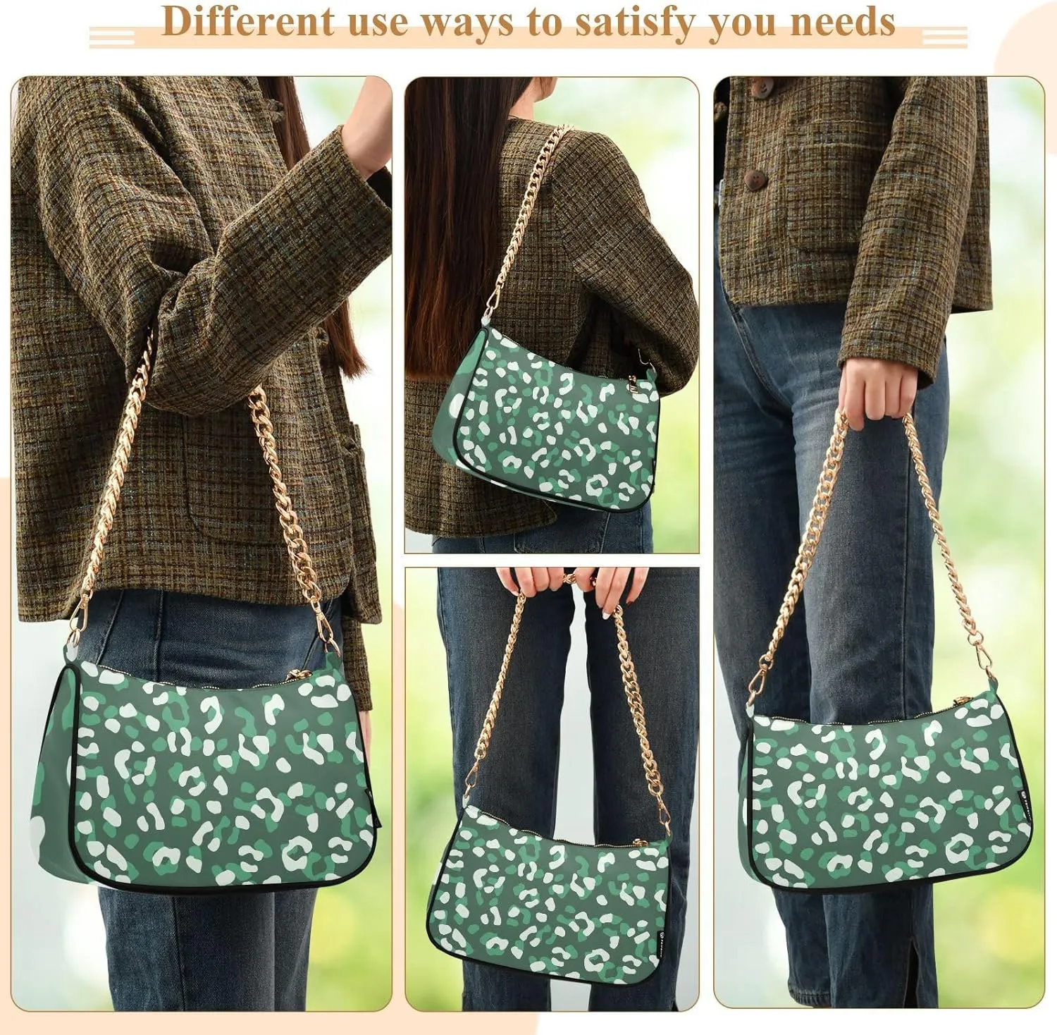 Shoulder Bags for Women Small Clutch Purse with Zipper Closure can Hold a Cell Phone, Lipstick Multicolor 1
