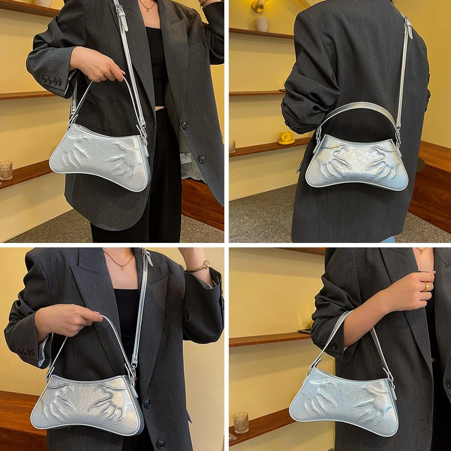 Shoulder Purses for Women, Trendy Purse Clutch Purse Handbag PU Leather Tote Bag Crossbody Bags