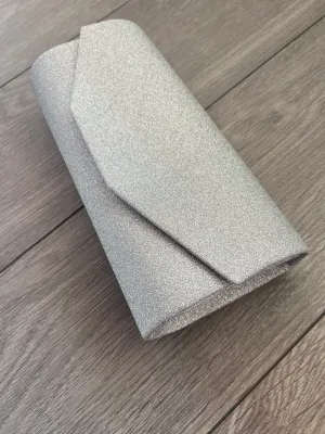 Silver Glitter Clutch Bag