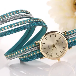 Silver Rhinestones Strap Watch