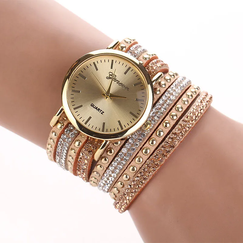 Silver Rhinestones Strap Watch