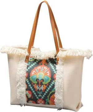 Sister Amy® Large Canvas Tote Bag with Zipper – Women’s Beach Travel Bag for Swimming, Gym, Cruise & Outdoor Essentials
