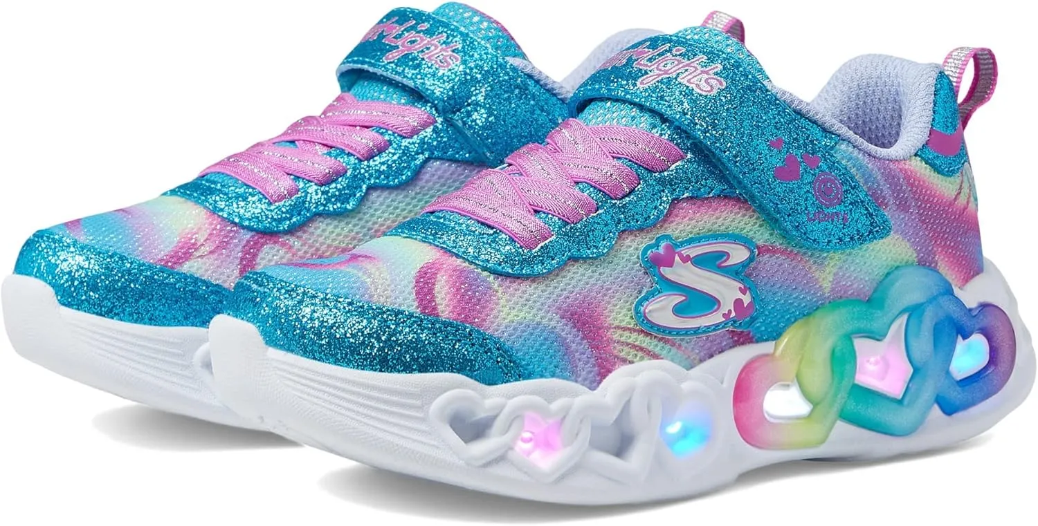 Skechers Girls' Infinite Heart Lights Sneaker