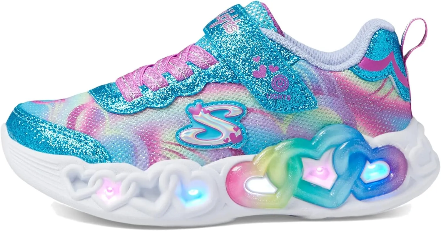 Skechers Girls' Infinite Heart Lights Sneaker