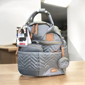 Skip Hop Diaper Bag Backpack: Suite 6-in-1 Diaper Backpack Set, Multi-Function Baby Travel Bag with Changing Pad, Stroller Straps, Bottle Bag and Pacifier Pocket, Dove Grey