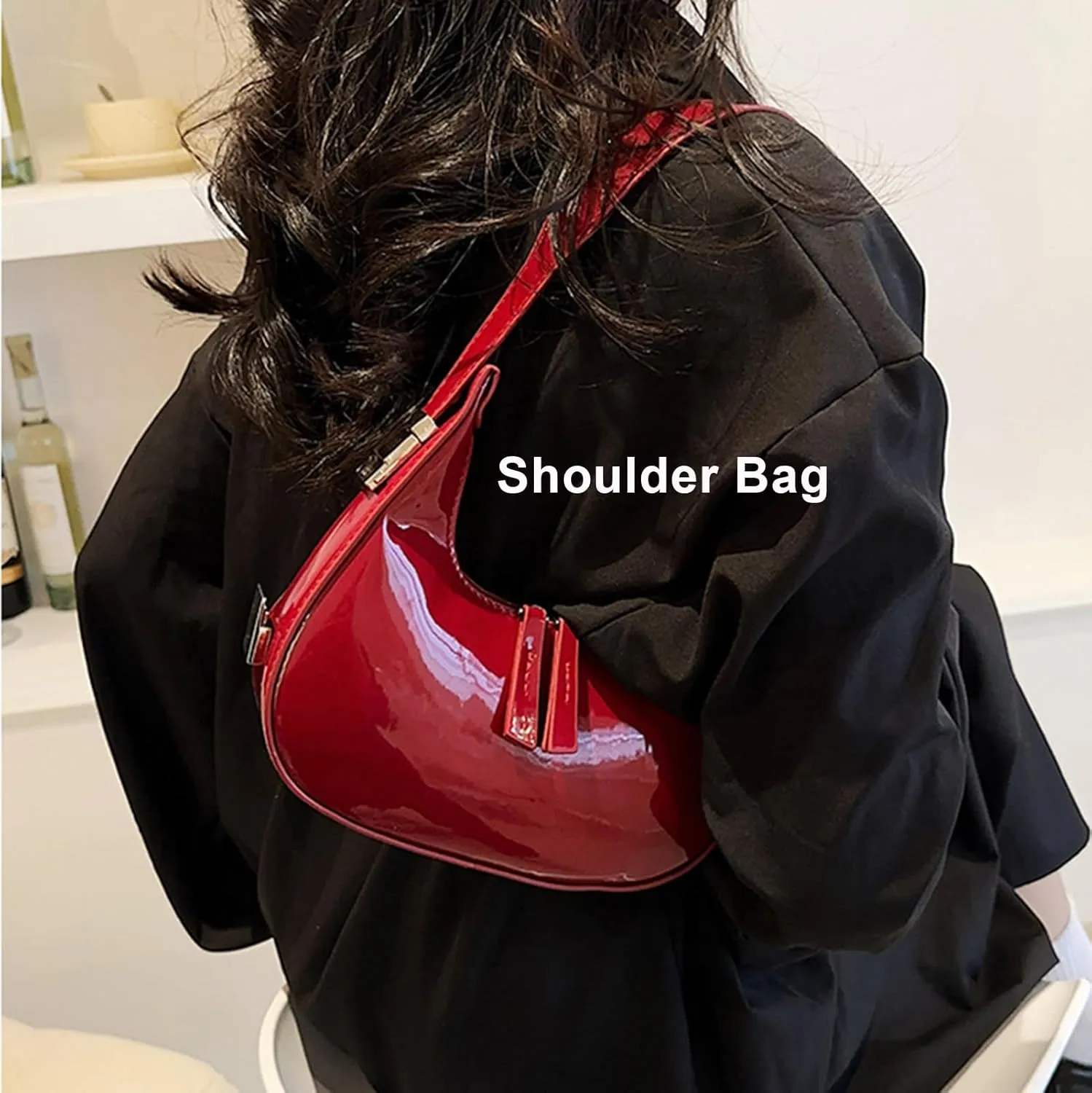 Small Purse for women,Trendy Cute Shoulder Bags Small Clutch Hobo Tote Handbag With Double Zipper Closure