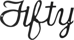 Small Script House Number, Fifty,Black