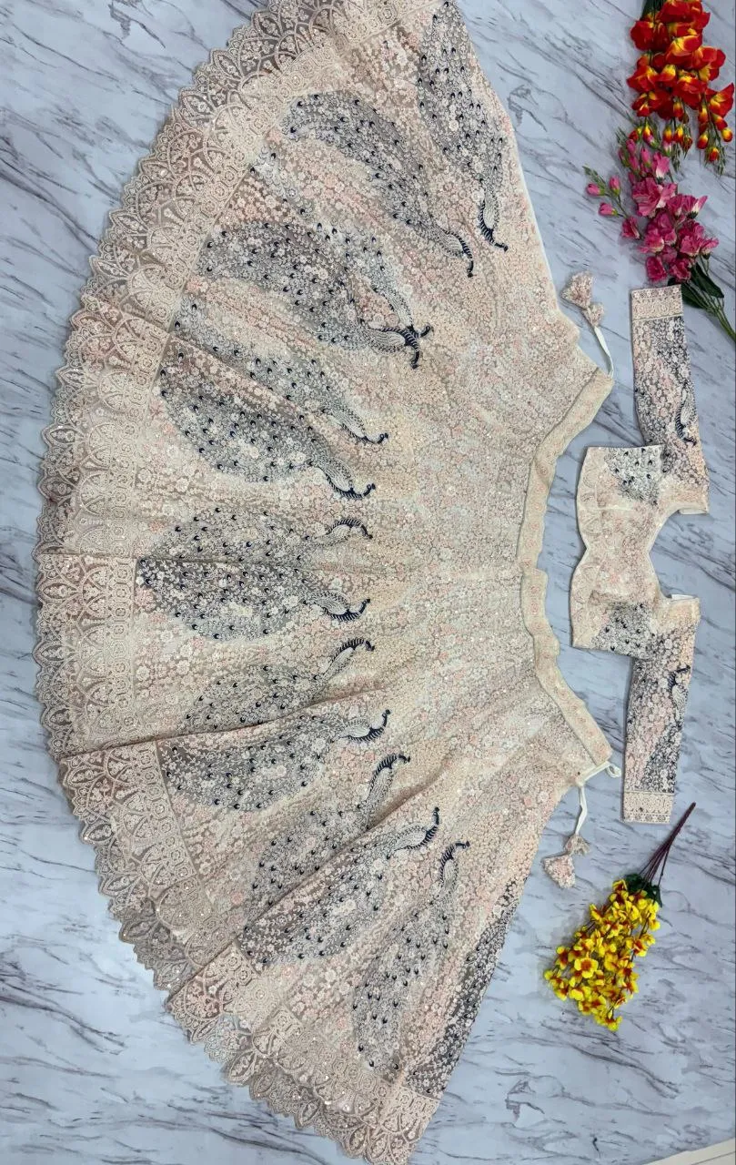 Soft Net Heavy Wedding Wear Codding Worked Lehenga  Choli