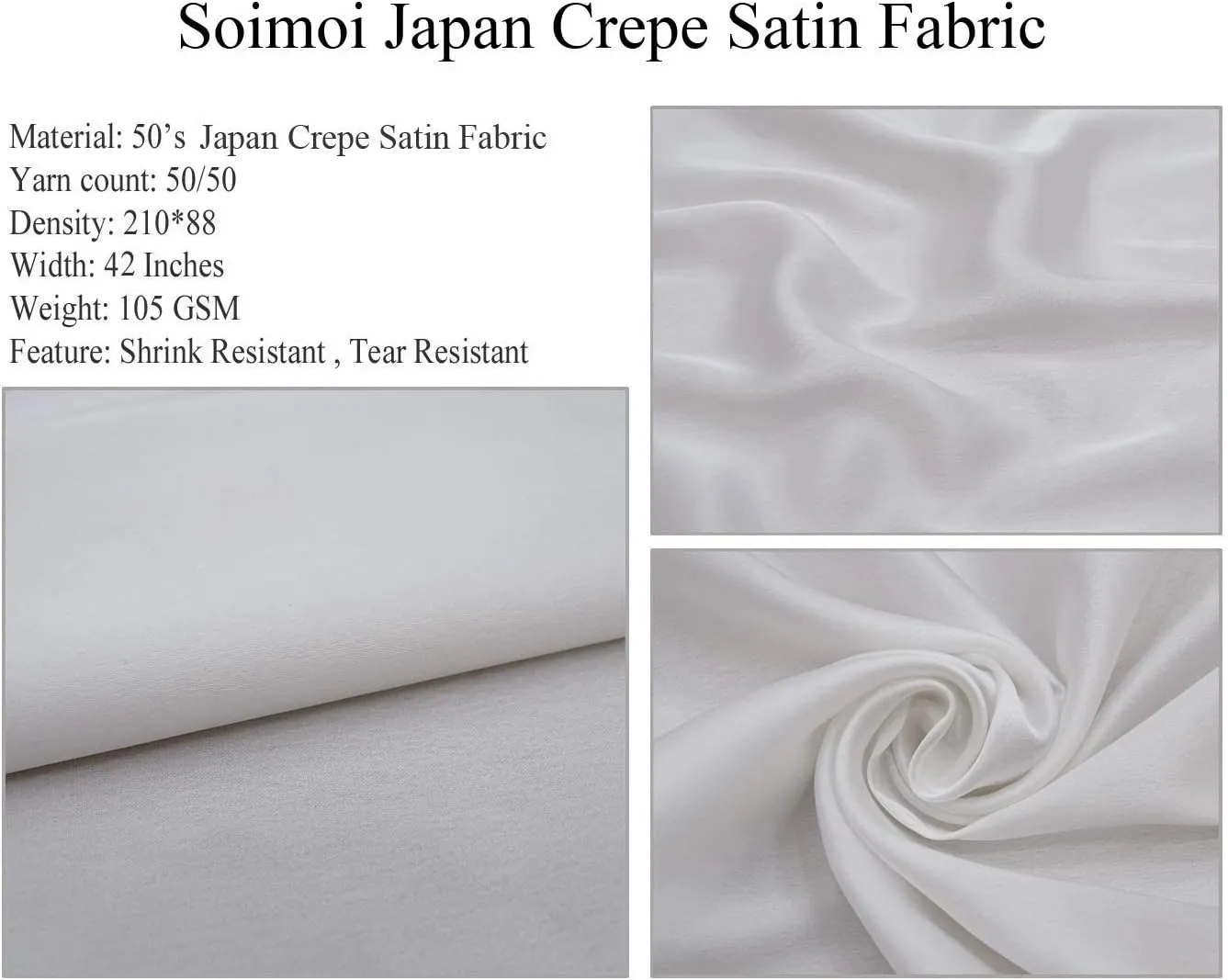 Soimoi Japan Crepe Satin Fabric Slippers,Hat & Goggles Fashion Printed Fabric 1 Yard 42 Inch Wide
