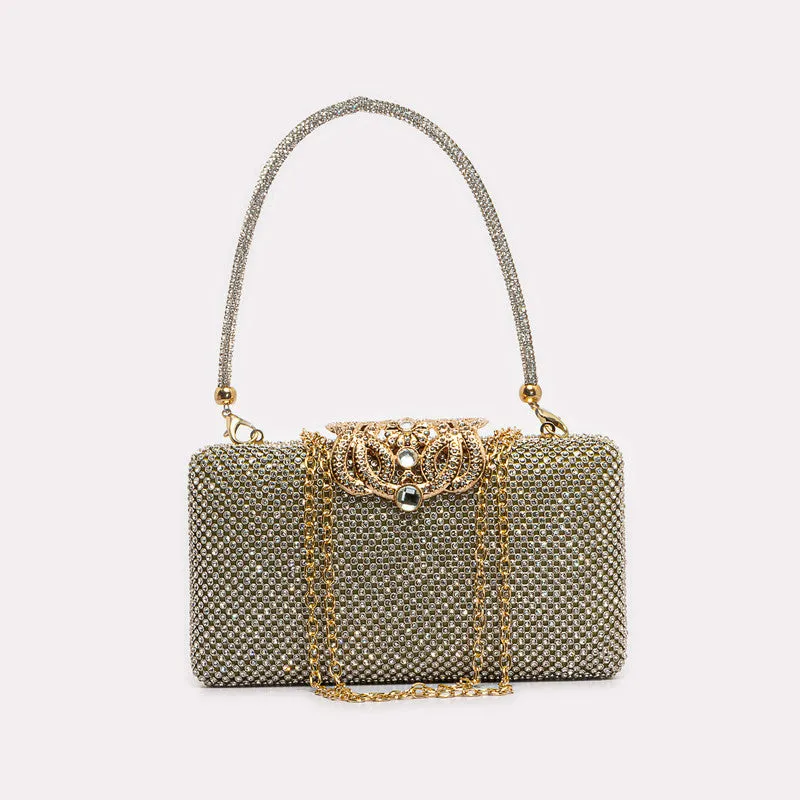 Soiree Clutch with Strass Handle & Chain