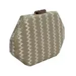 Solid Hexagon Box Clutch With Chain