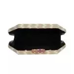 Solid Hexagon Box Clutch With Chain