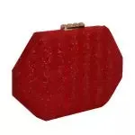 Solid Hexagon Box Clutch With Chain
