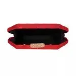 Solid Hexagon Box Clutch With Chain
