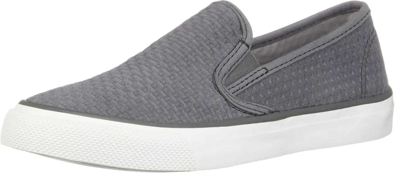 Sperry Women's Seaside Emboss Sneaker, Grey, 5 M US