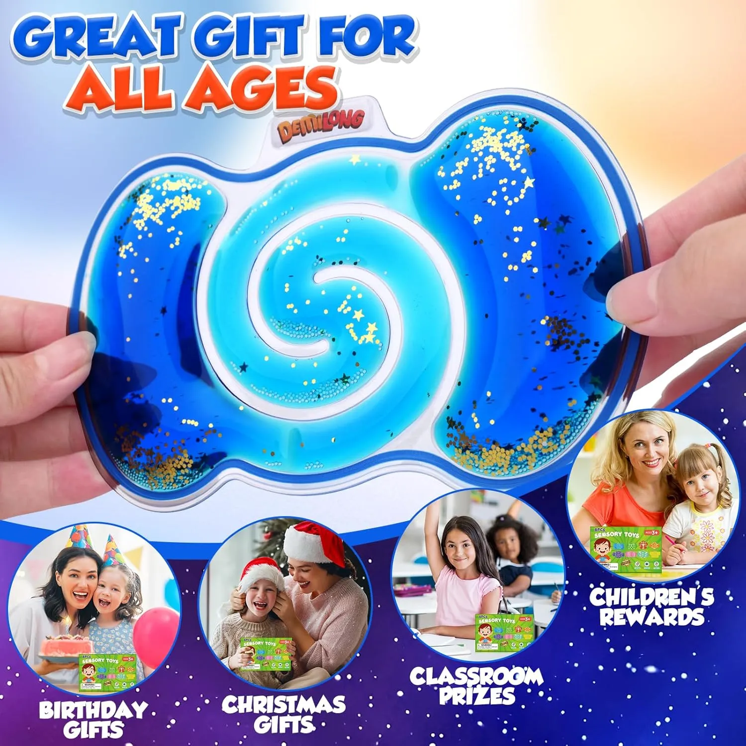 Squishy Sensory Toys for Kids - 8 Pack Fidget Toy Sensory Maze for Autism Children Special Needs - Fun Fidgets for Student Classroom Prize Stocking Stuffers