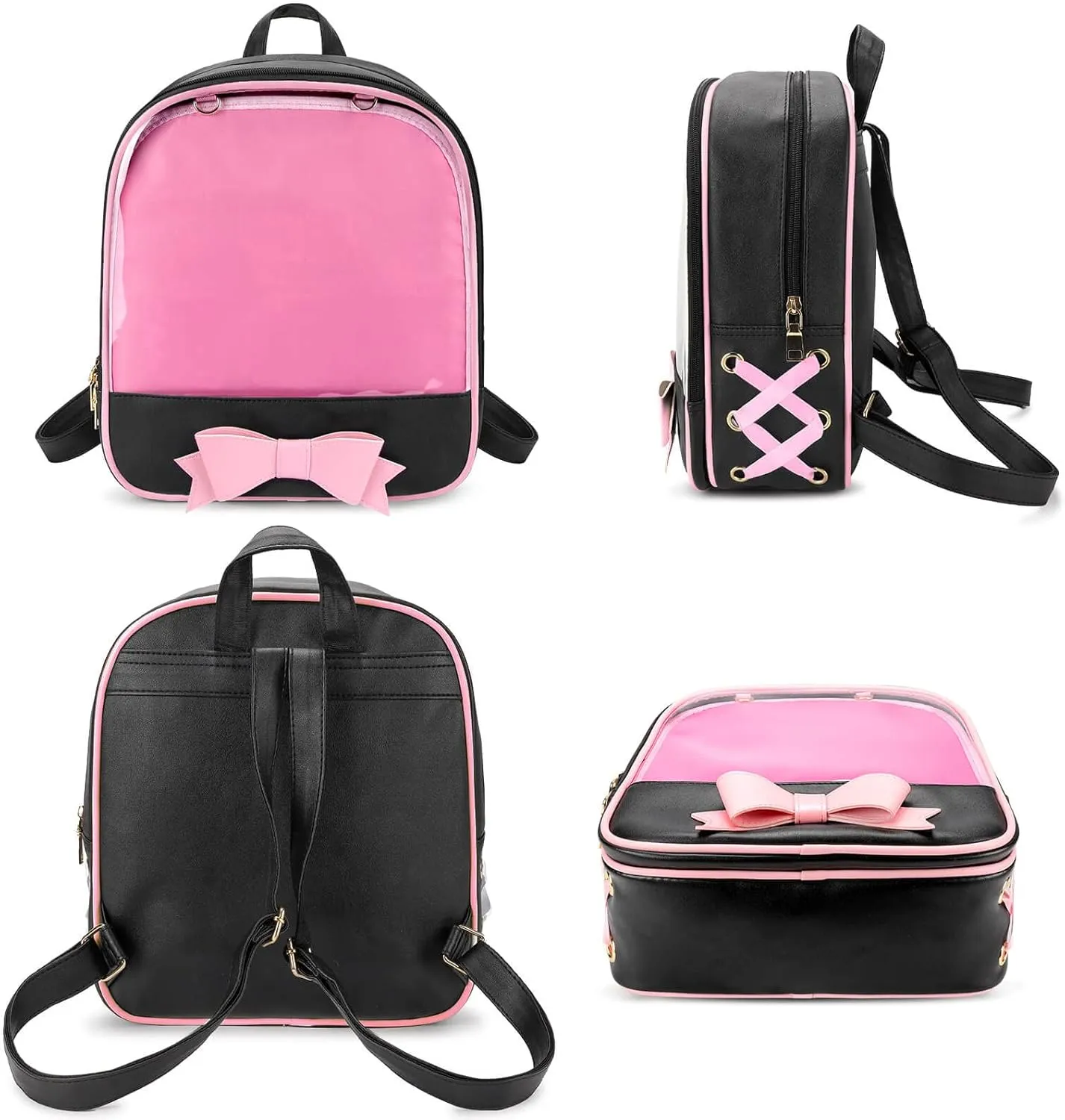STEAMEDBUN Ita Bag Backpack Bowknot Kawaii Pin Display Backpack Bag with Insert