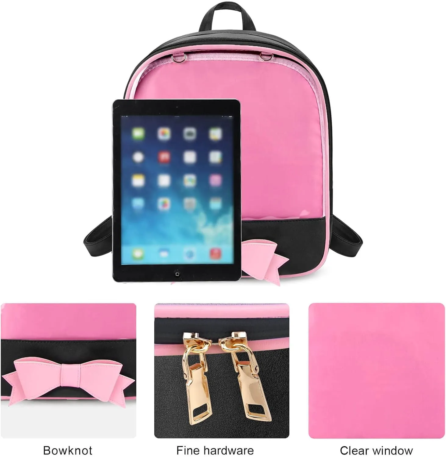 STEAMEDBUN Ita Bag Backpack Bowknot Kawaii Pin Display Backpack Bag with Insert