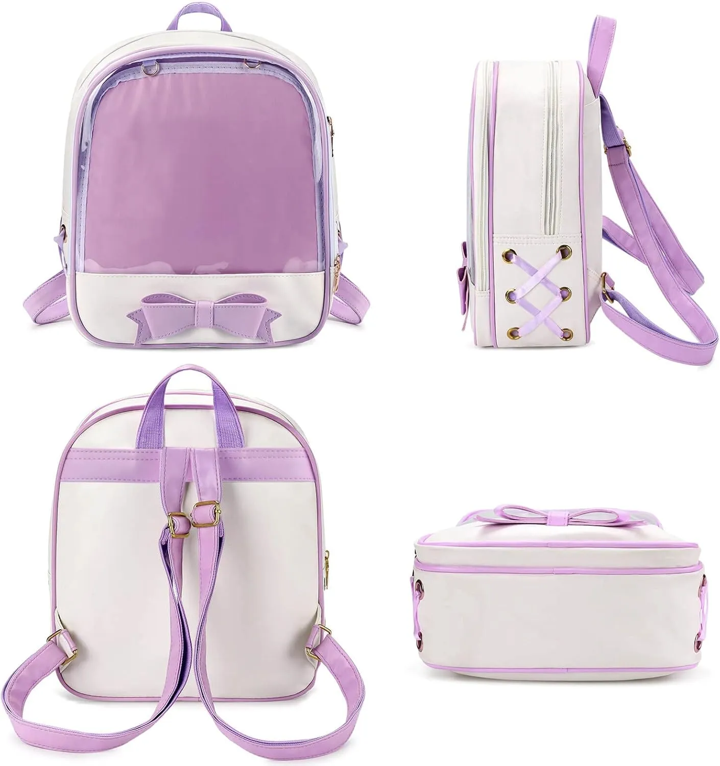 STEAMEDBUN Ita Bag Backpack Bowknot Kawaii Pin Display Backpack Bag with Insert