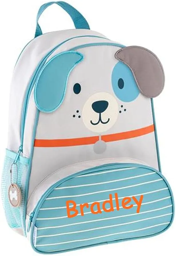 Stephen Joseph Kids Day Bag - Personalized Shoulder Bag - Blue Dog Sidekick Tote - Back to School Travel Bag with Custom Name