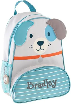 Stephen Joseph Kids Day Bag - Personalized Shoulder Bag - Blue Dog Sidekick Tote - Back to School Travel Bag with Custom Name