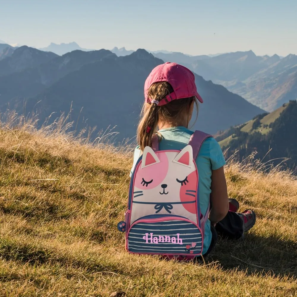 Stephen Joseph Kids Day Bag - Personalized Shoulder Bag - Cat Sidekick Tote - Back to School Travel Bag with Custom Name