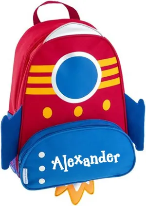Stephen Joseph Kids Day Bag - Personalized Shoulder Bag - Space Ship Sidekick Tote - Back to School Travel Bag with Custom Name
