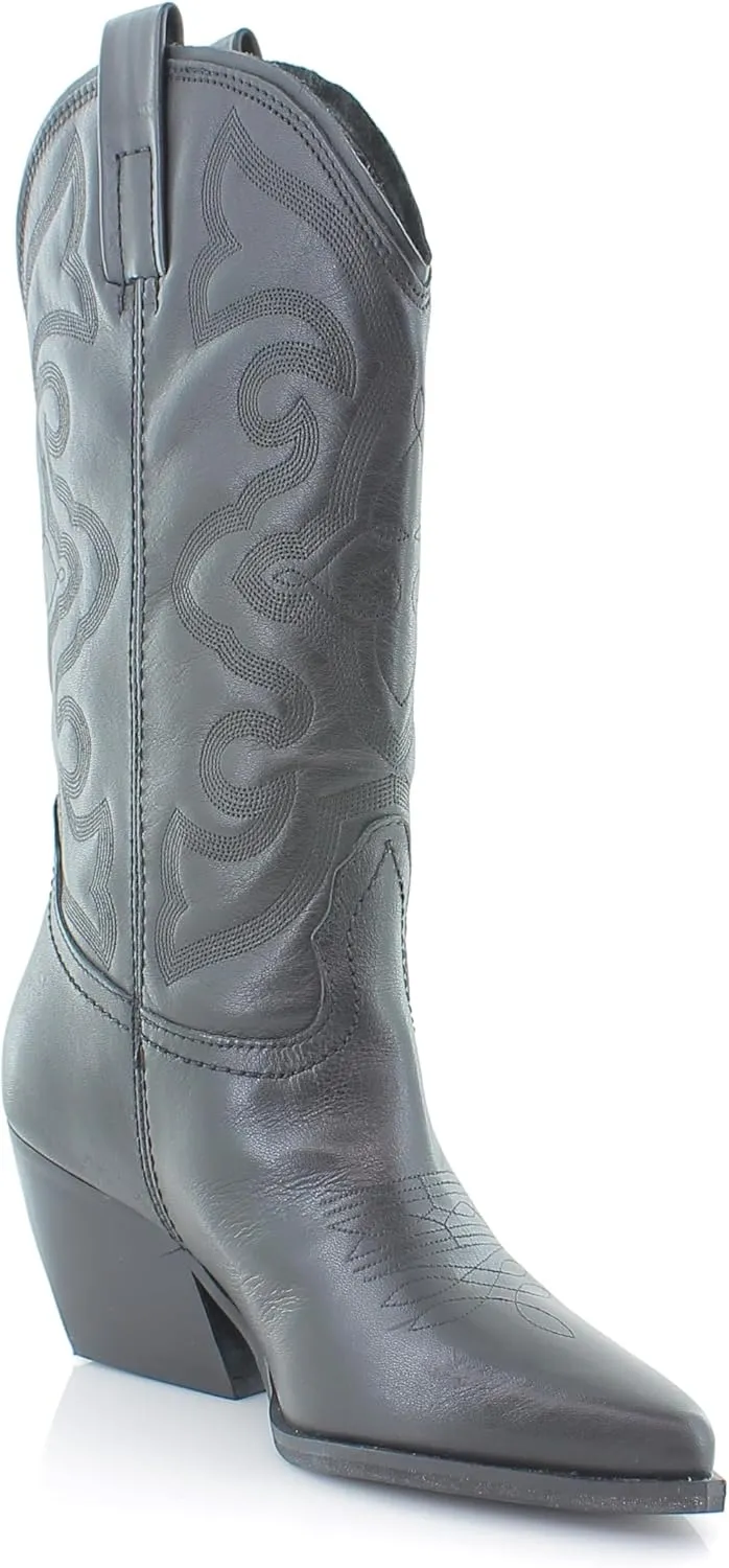 Steve Madden Womens West Embroidered Pointed Toe Cowboy, Western Boots