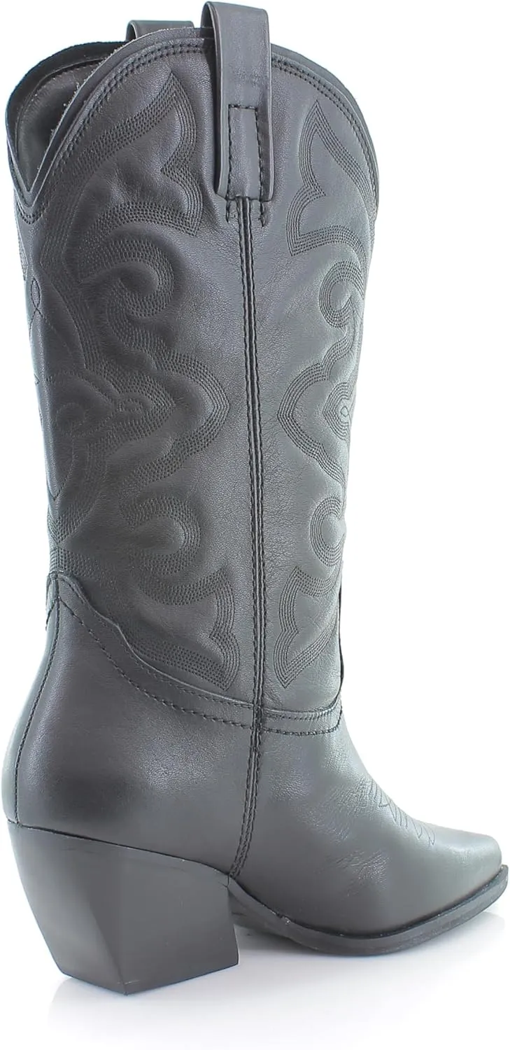 Steve Madden Womens West Embroidered Pointed Toe Cowboy, Western Boots
