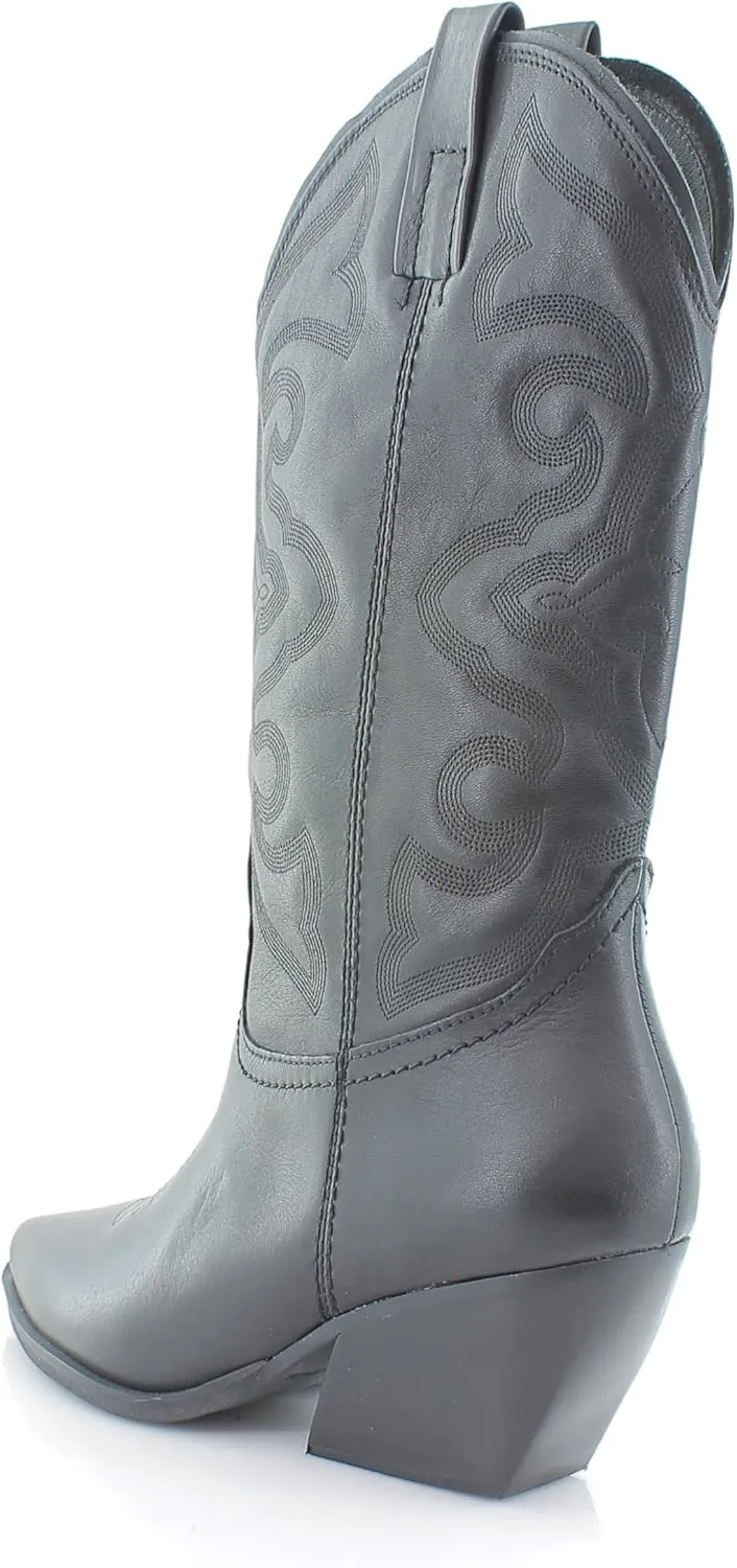 Steve Madden Womens West Embroidered Pointed Toe Cowboy, Western Boots