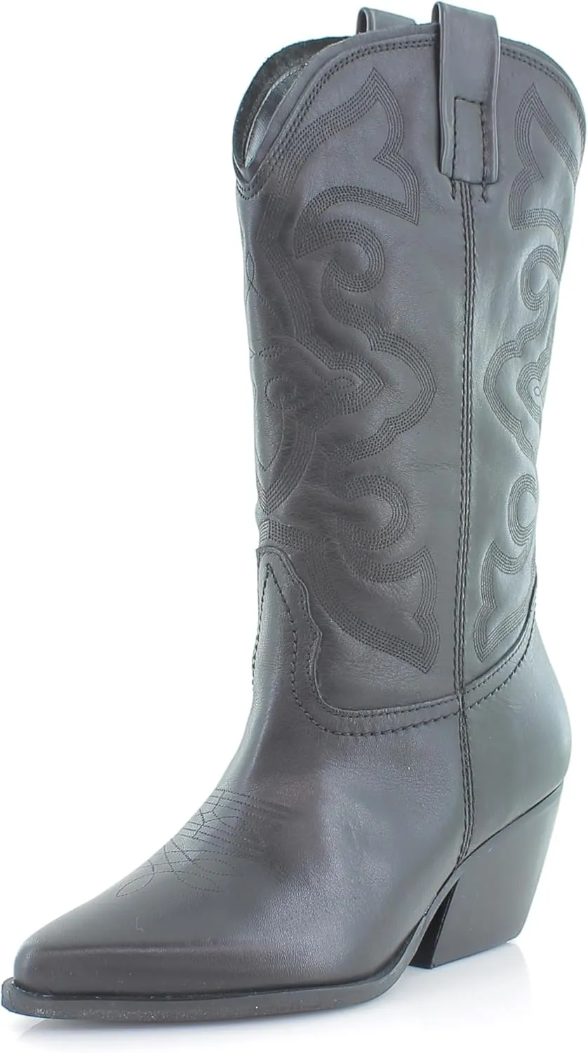 Steve Madden Womens West Embroidered Pointed Toe Cowboy, Western Boots