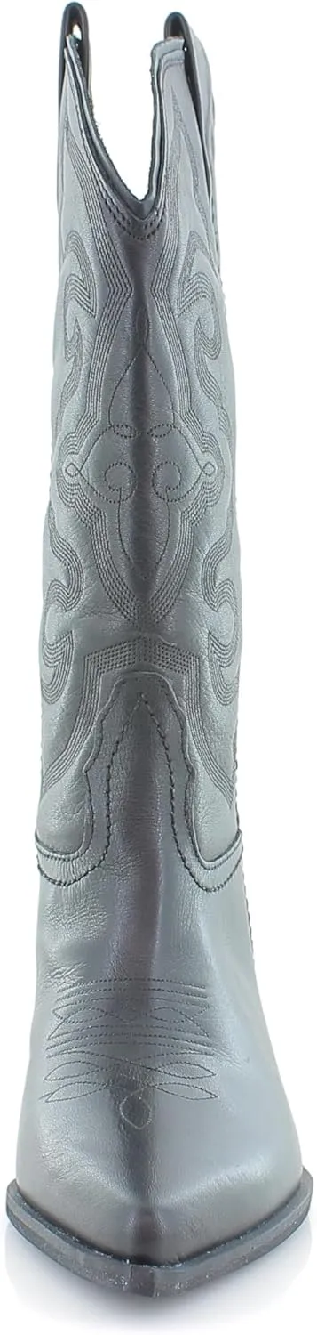 Steve Madden Womens West Embroidered Pointed Toe Cowboy, Western Boots