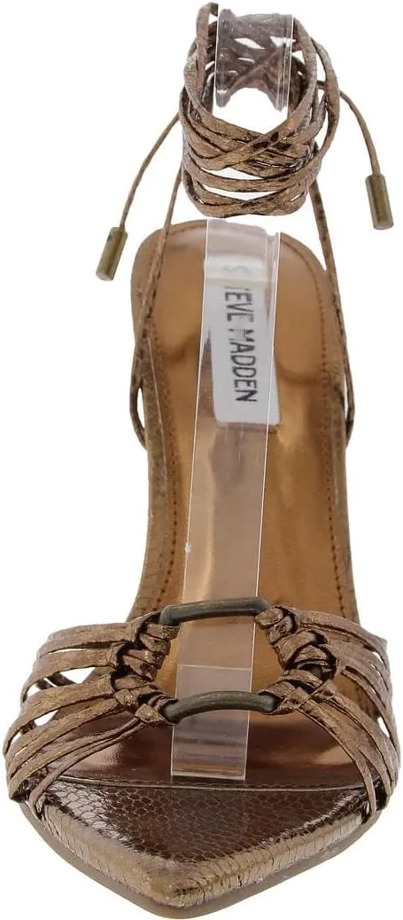 Steve Madden Womens Zaya Embossed Faux Leather Heels