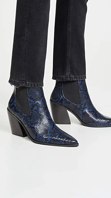 Steven Women's Gail Booties, Blue Multi, 9.5 Medium US