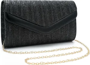 Straw Clutch Purse for Women Envelope Clutch Handbags for Summer Beach Evening Shoulder Crossbody Bag