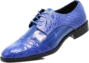 STW Men's Alligator Crocodile Print Oxfords Fashion Lace Up Dress Shoes