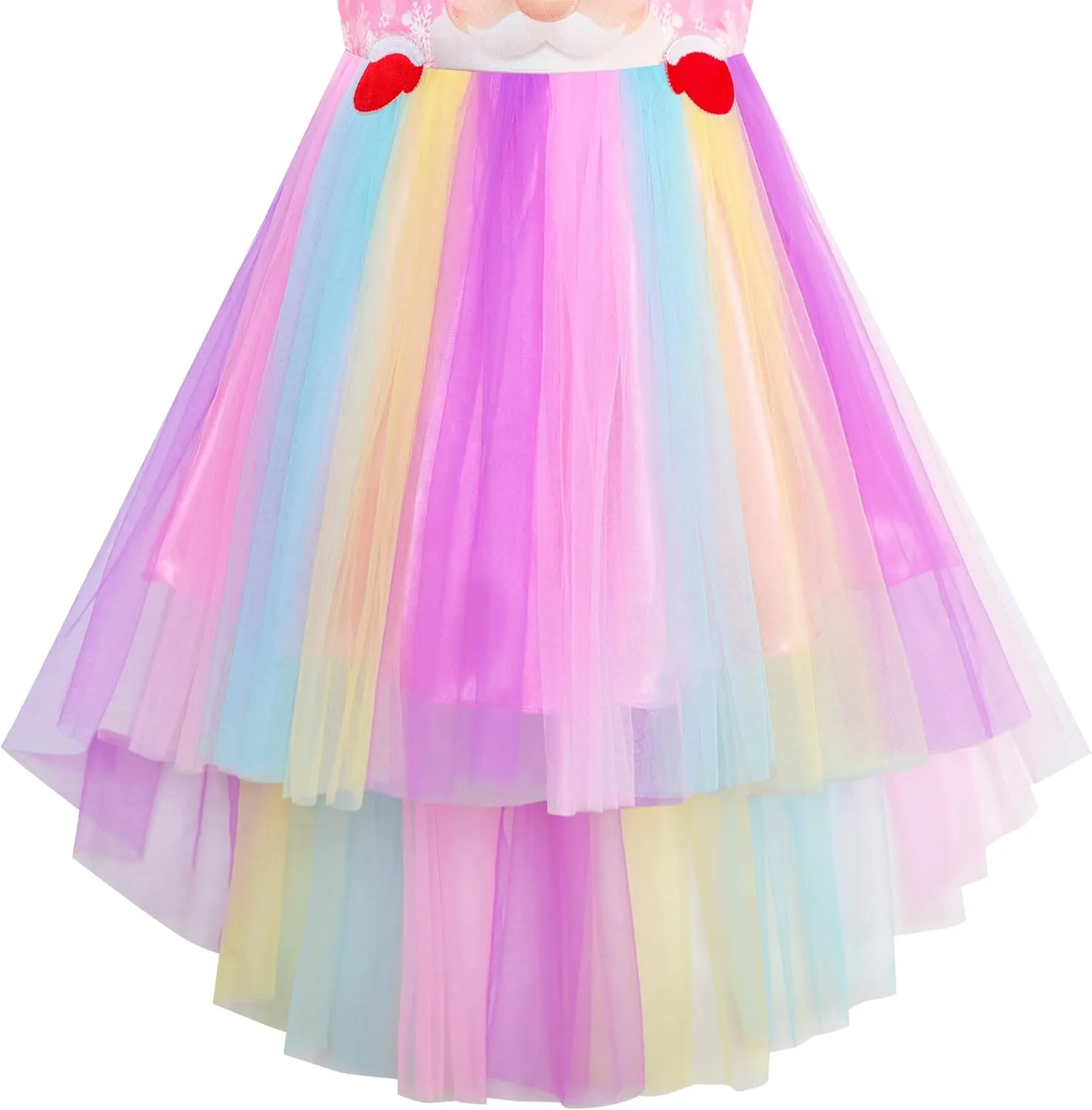 Sunny Fashion Flower Girl Dress Champagne Sequin Hi-Low Wedding Bridesmaid