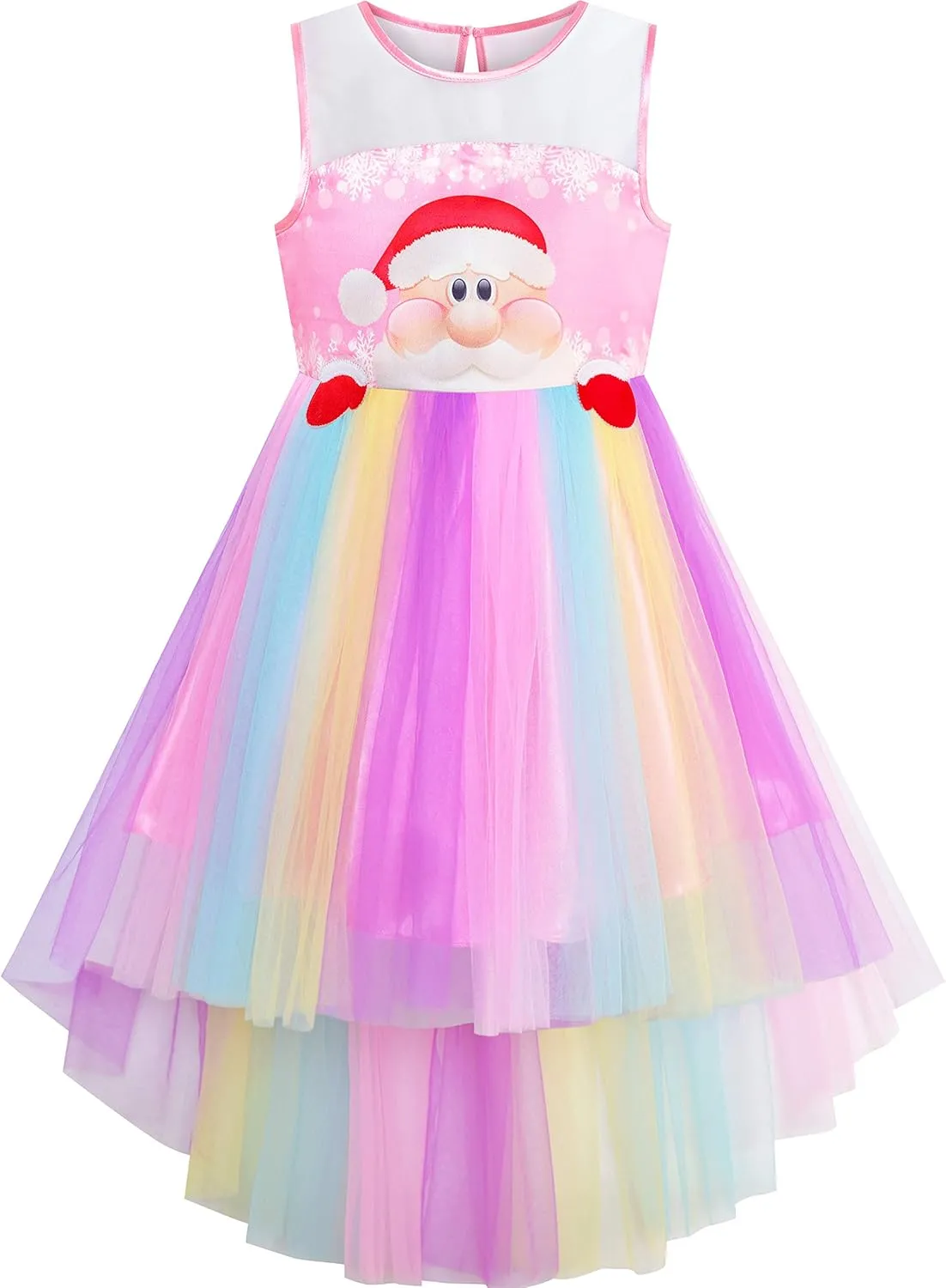 Sunny Fashion Flower Girl Dress Champagne Sequin Hi-Low Wedding Bridesmaid