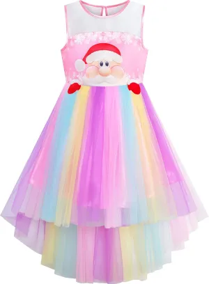 Sunny Fashion Flower Girl Dress Champagne Sequin Hi-Low Wedding Bridesmaid