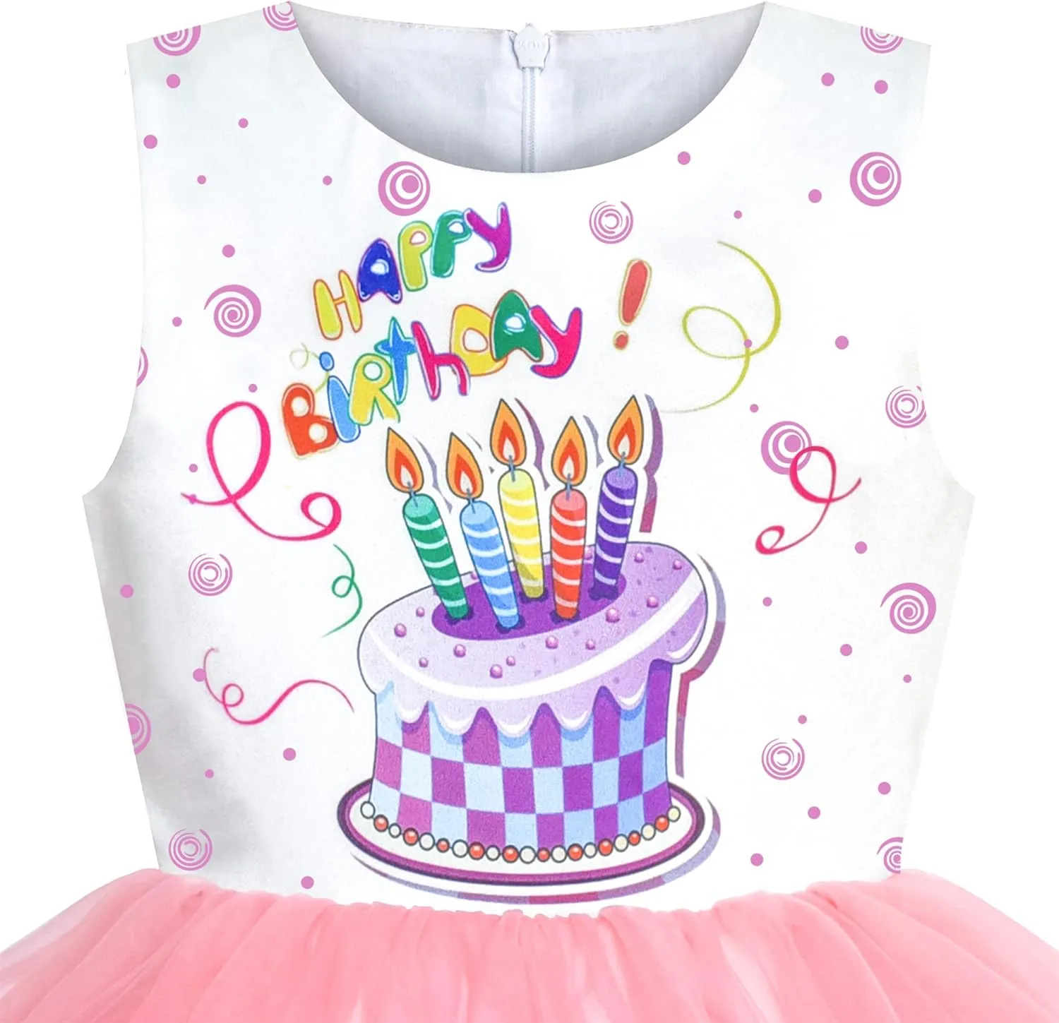 Sunny Fashion Girls Dress Birthday Princess Ruffle Dress Cake Balloon Print