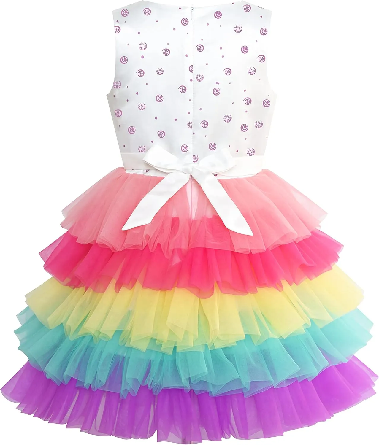 Sunny Fashion Girls Dress Birthday Princess Ruffle Dress Cake Balloon Print
