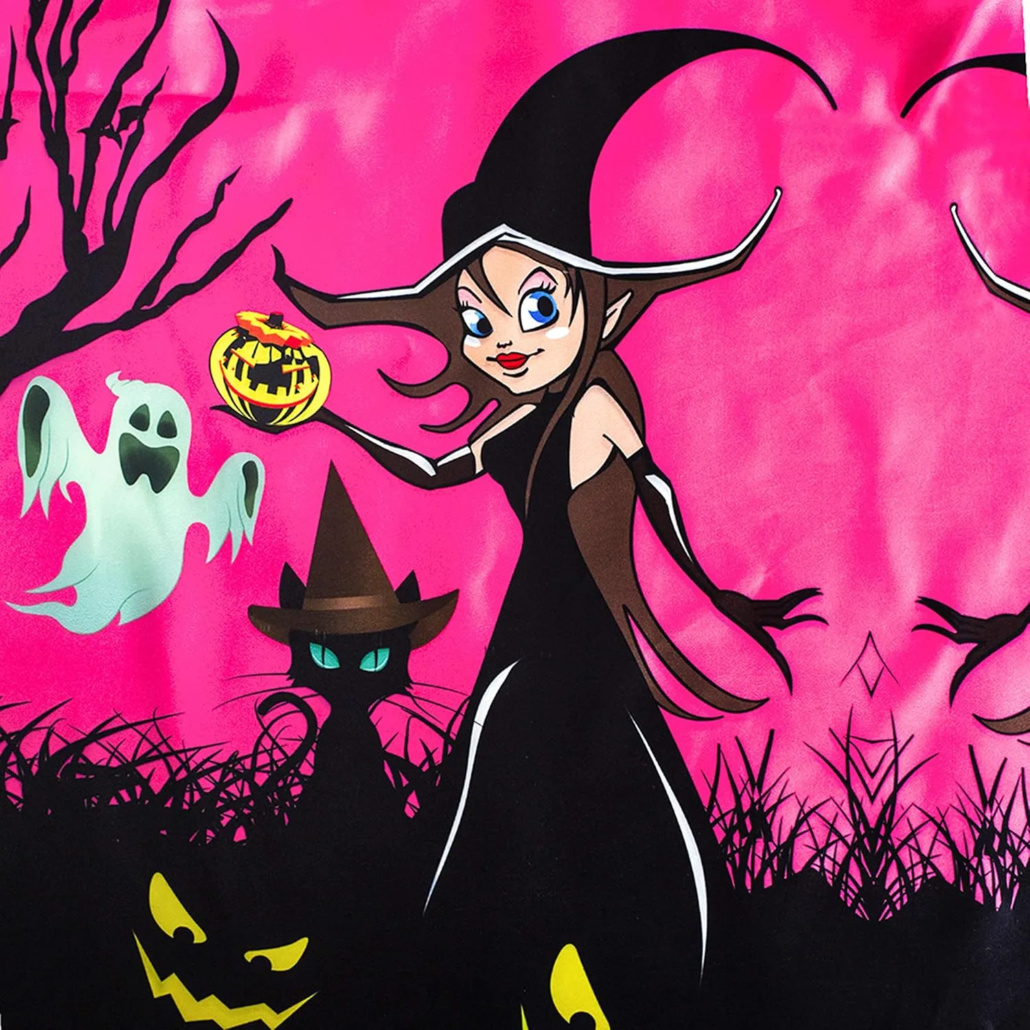 Sunny Fashion Girls Dress Halloween Party Witch Bat Pumpkin Halter Dress